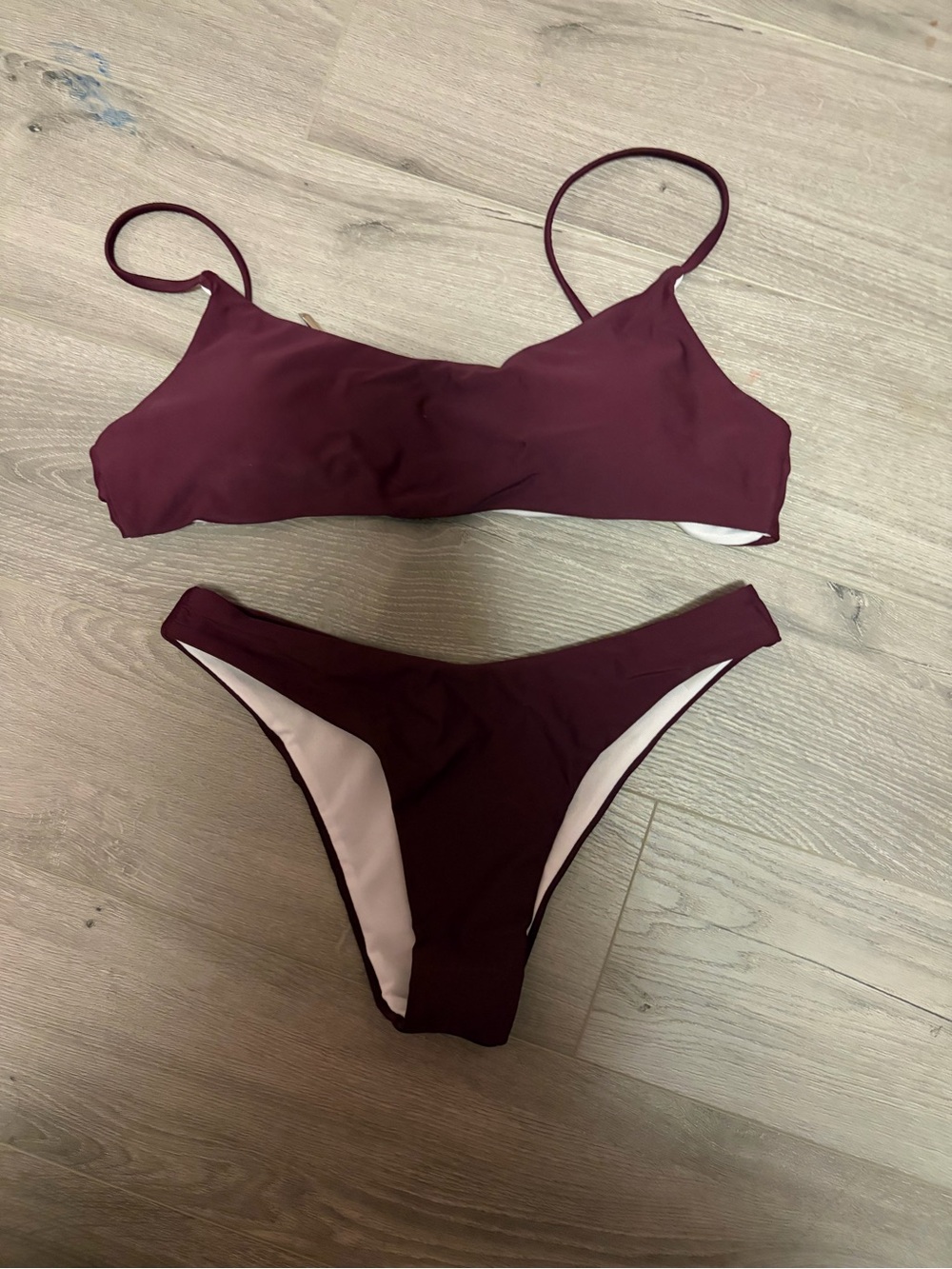 SHEIN Maroon Two-Piece Bikini Set